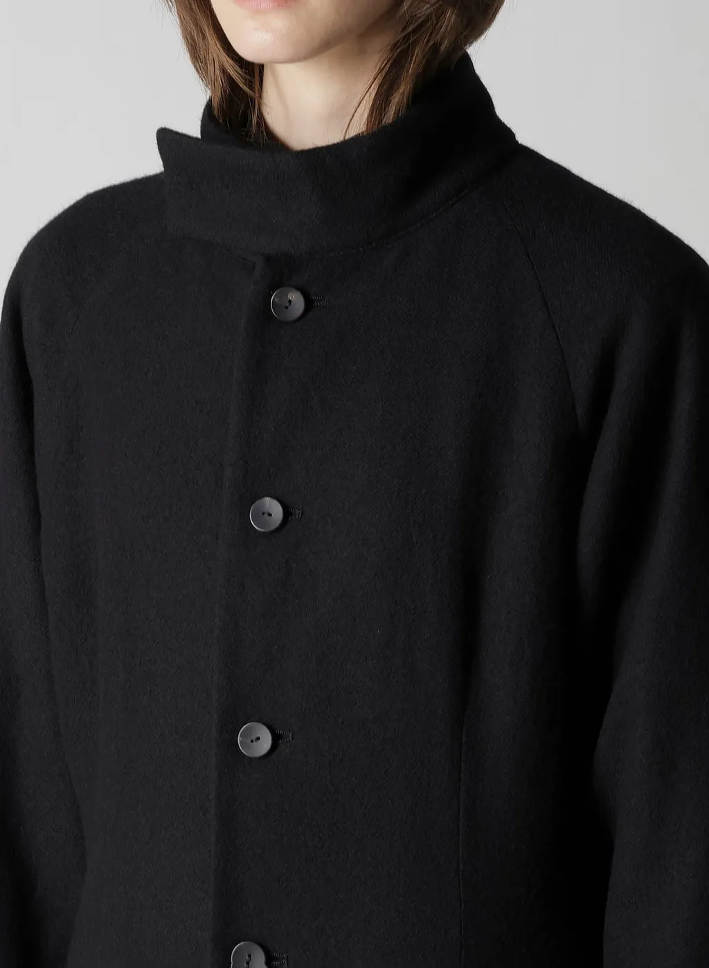Wool Viyella Reversible Stand Collar Coat