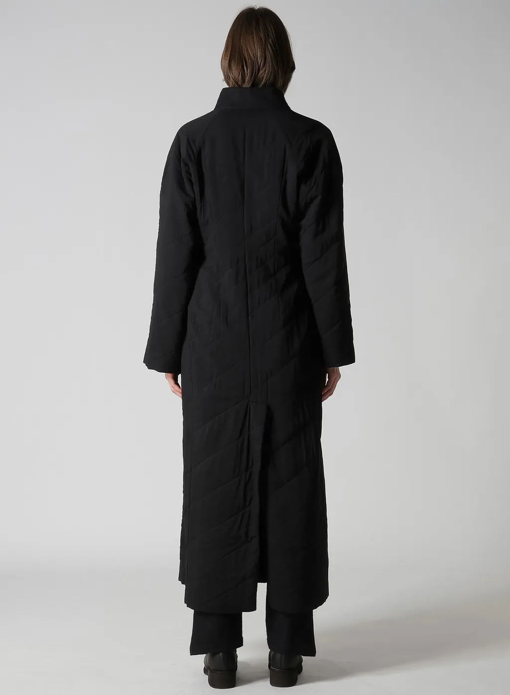 Wool Viyella Reversible Stand Collar Coat
