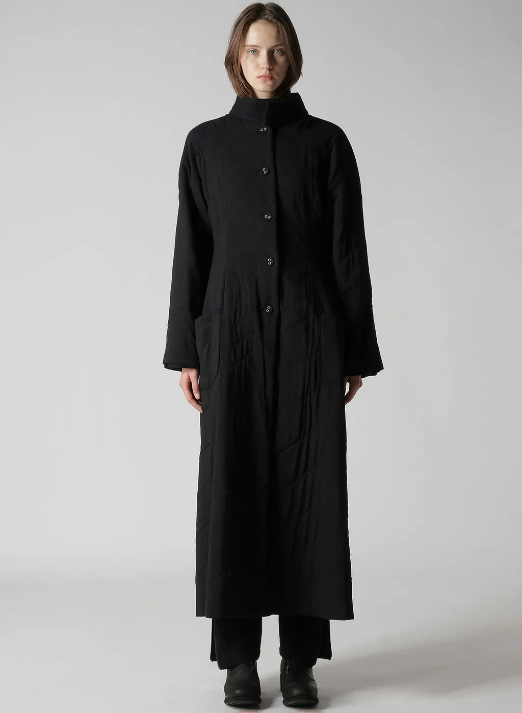 Wool Viyella Reversible Stand Collar Coat