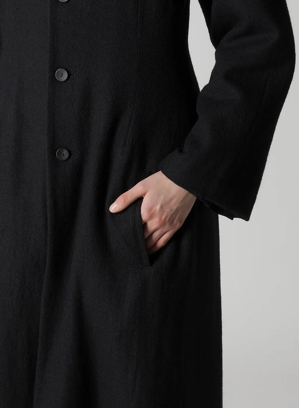 Wool Viyella Reversible Stand Collar Coat
