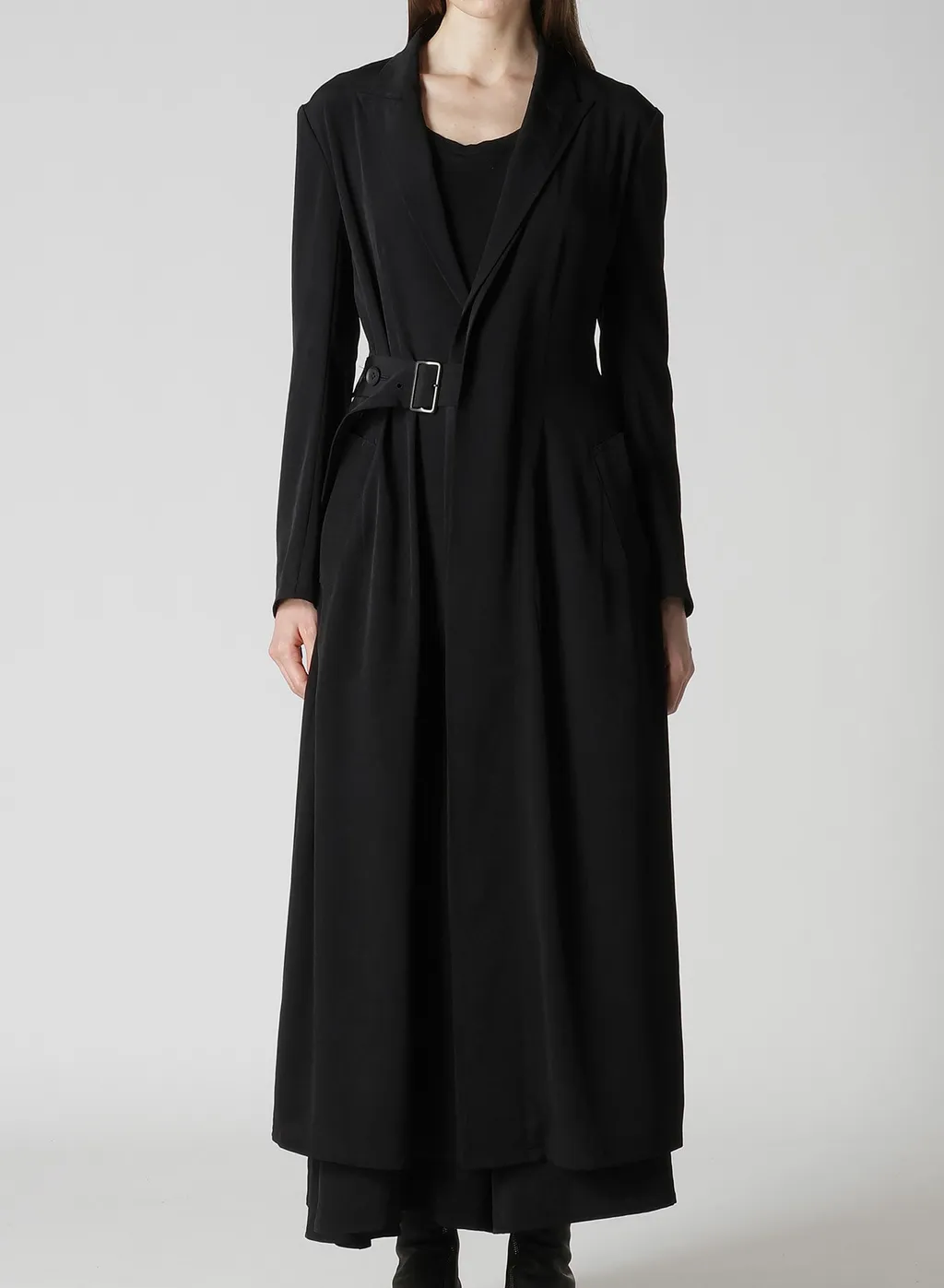Ta/Pe Crepe De Chine Waist Belt D Coat