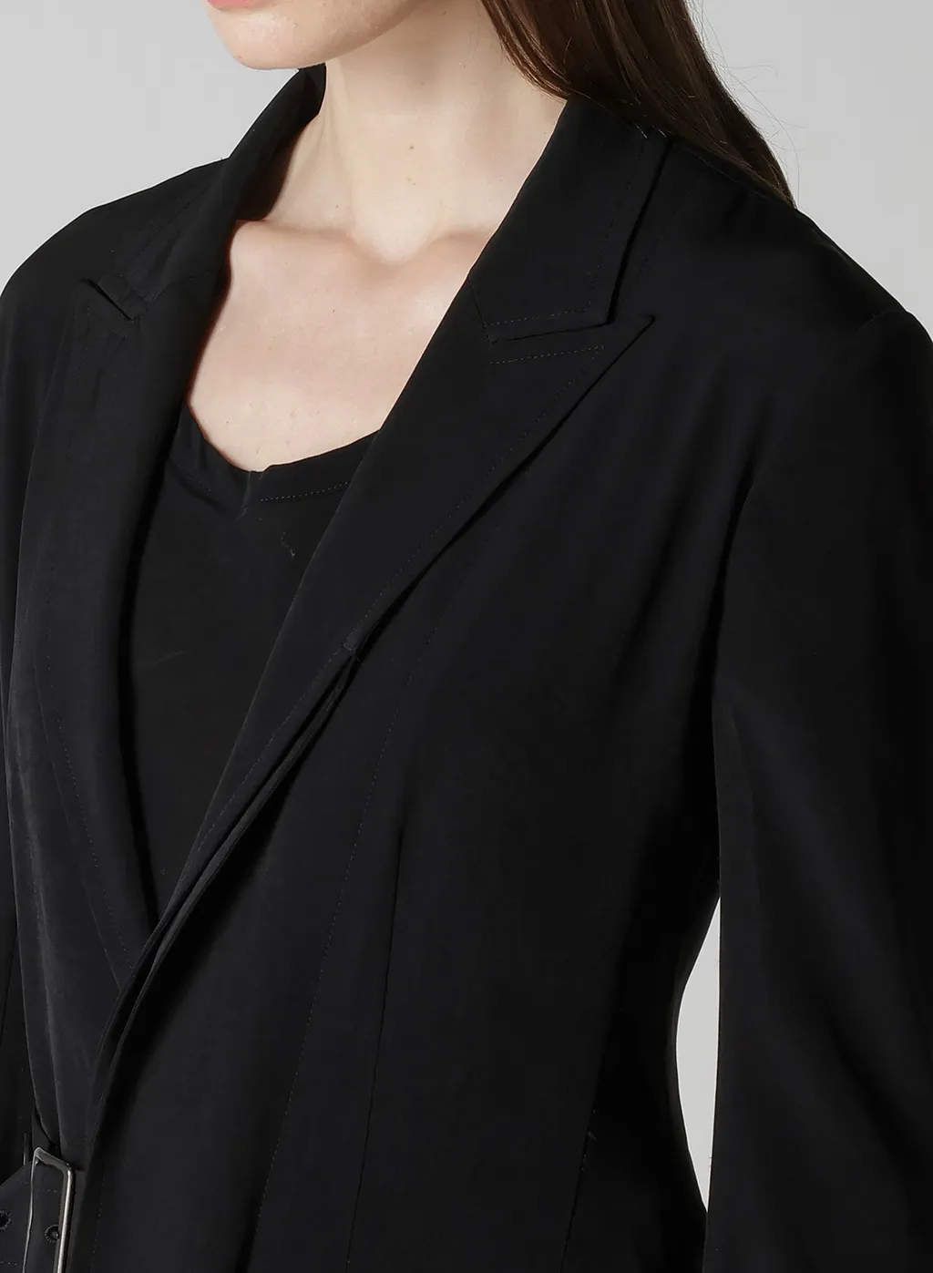 Ta/Pe Crepe De Chine Waist Belt D Coat