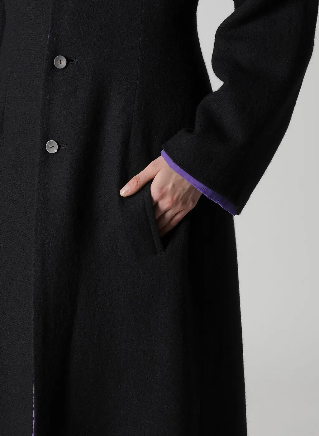Overdye Wool Viera Reversible Stand Collar Coat