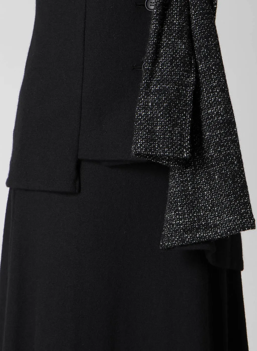 Soft Wollen 1/14 Fabric Combi O Collar Jacket