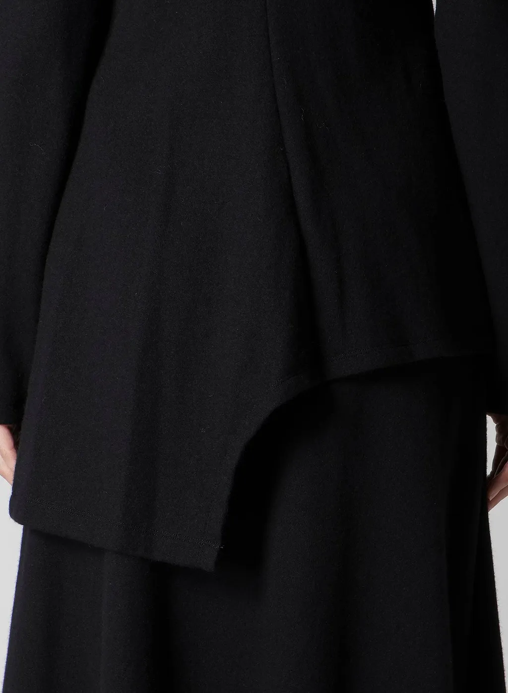 Soft Wollen 1/14 Fabric Combi O Collar Jacket
