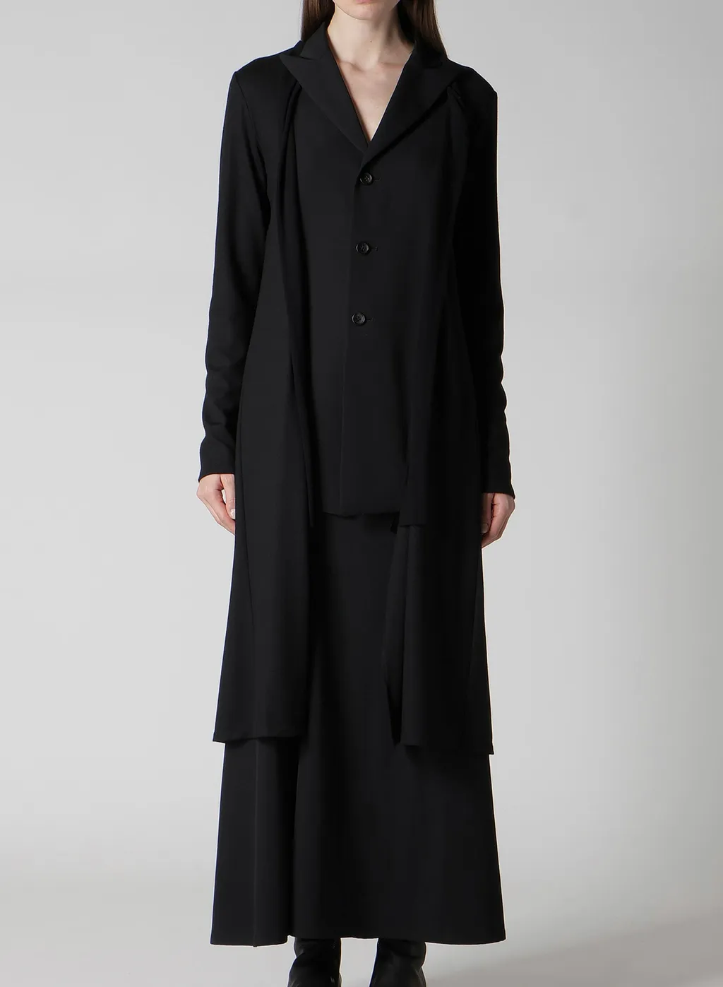 Washable Wool Fabric Combi Long Jacket