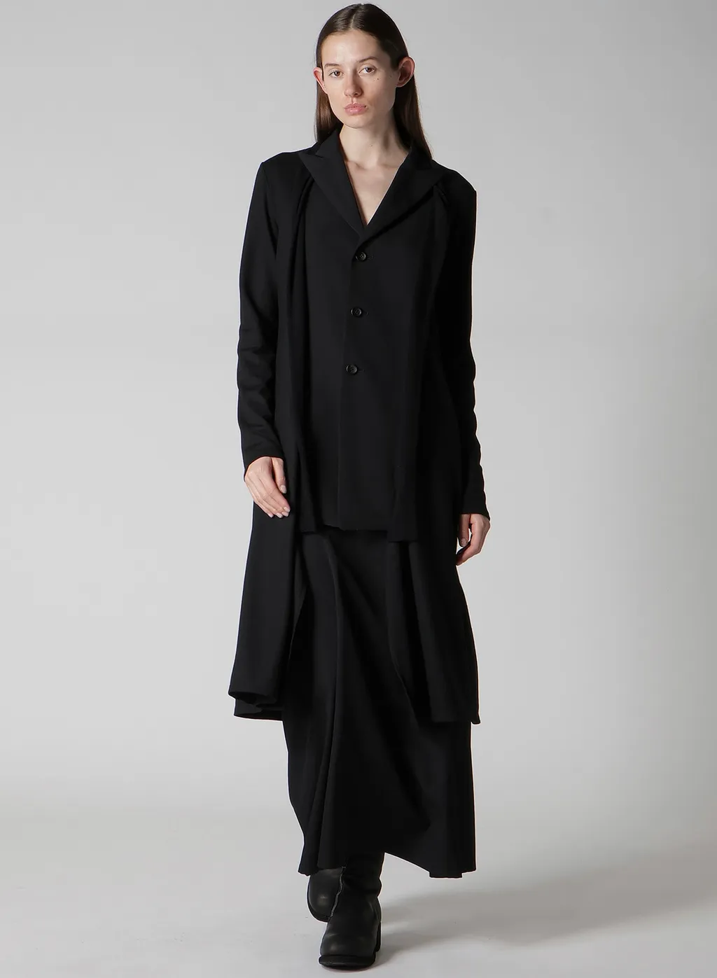 Washable Wool Fabric Combi Long Jacket
