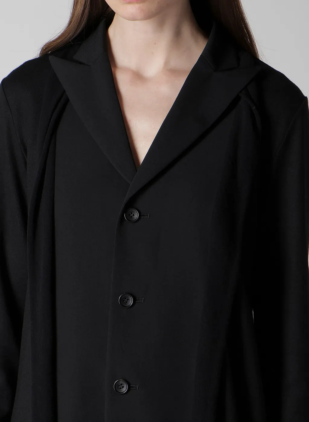 Washable Wool Fabric Combi Long Jacket
