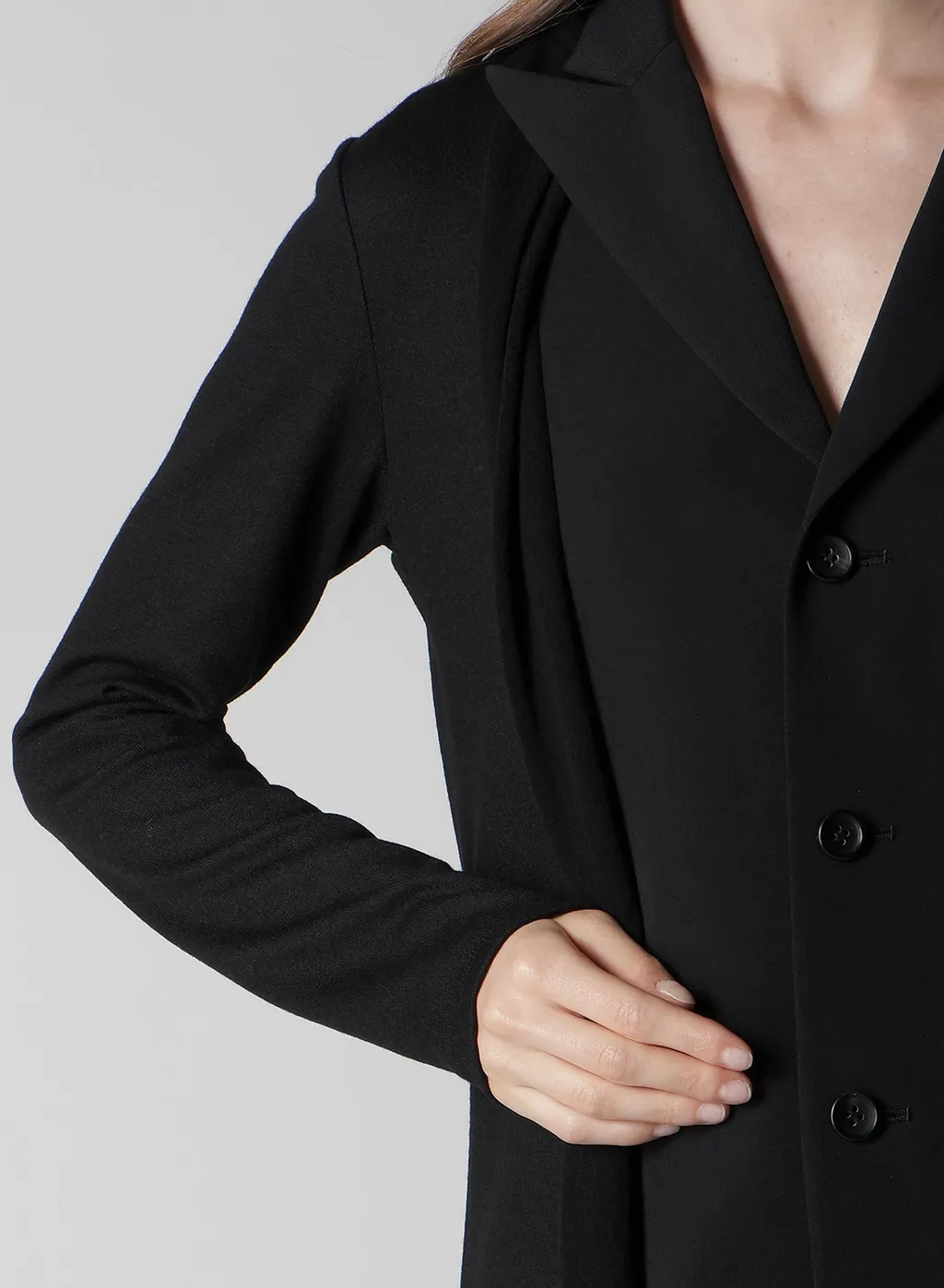 Washable Wool Fabric Combi Long Jacket