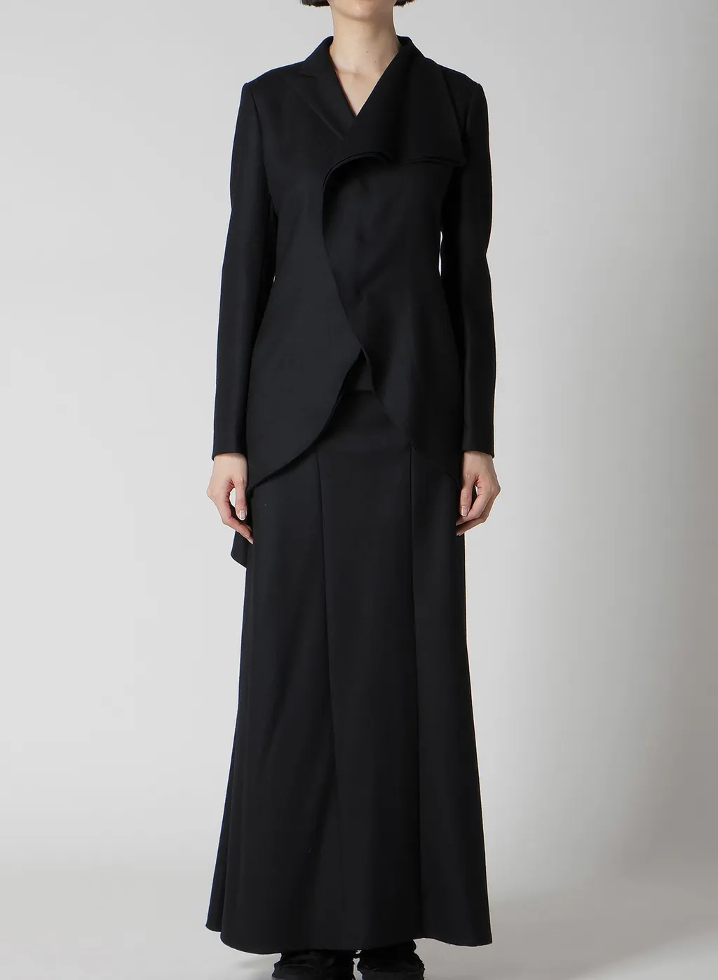 W/Saxony Asm Rounded Hem Jacket