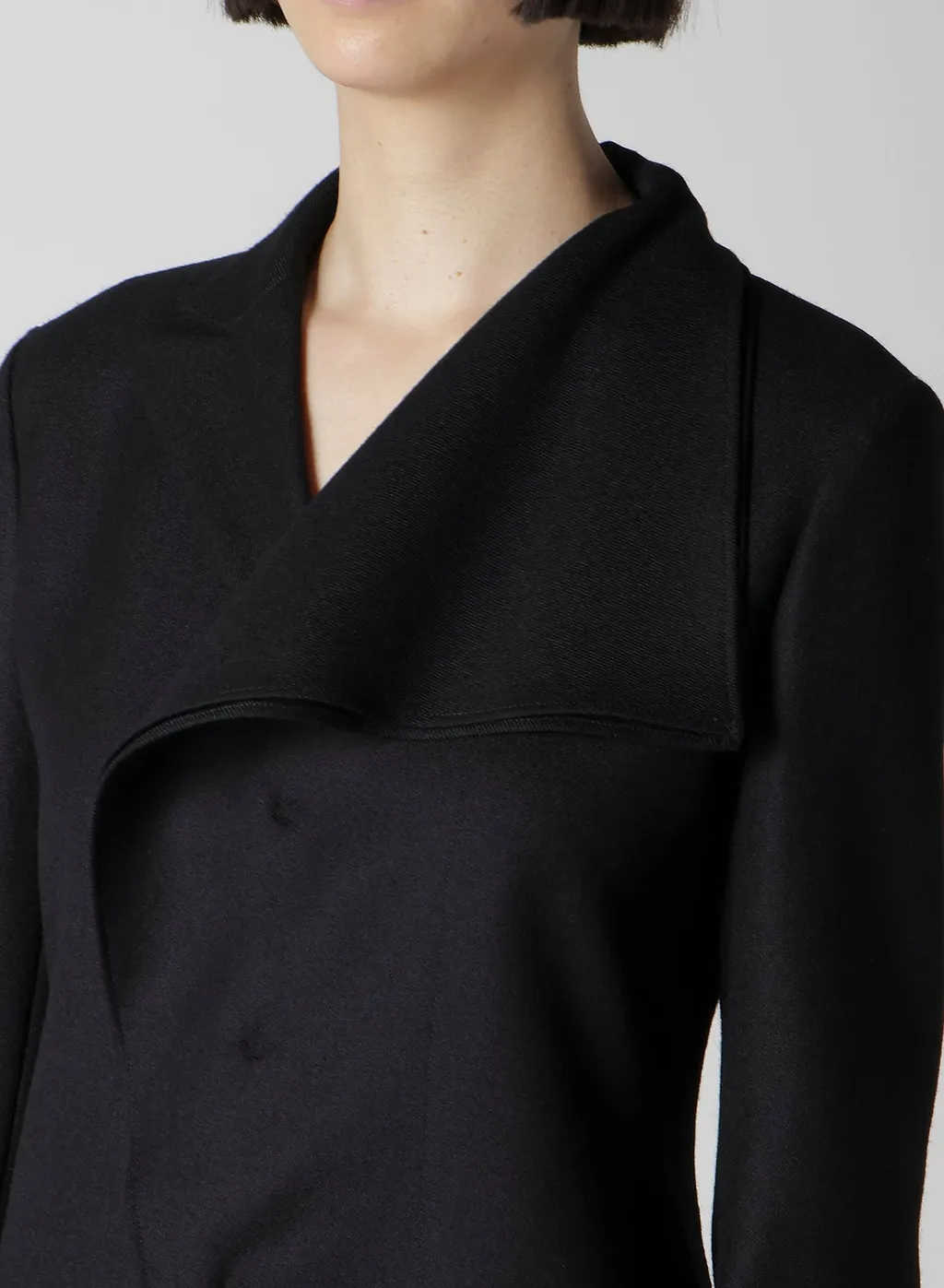 W/Saxony Asm Rounded Hem Jacket