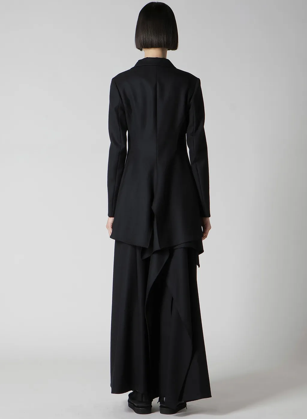 W/Saxony Asm Rounded Hem Jacket