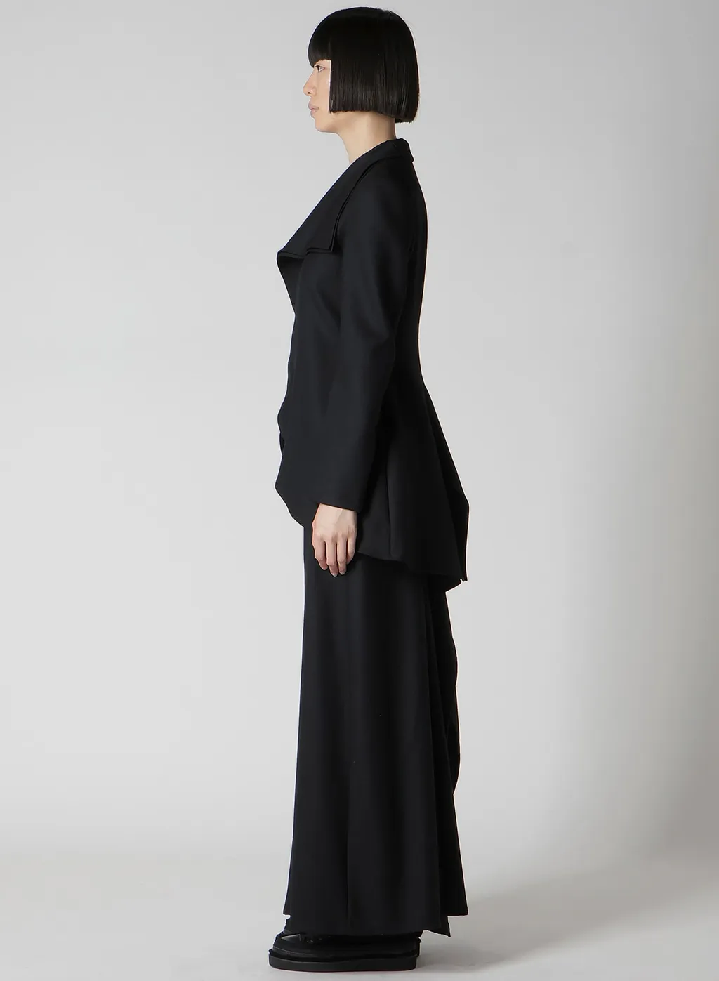 W/Saxony Asm Rounded Hem Jacket