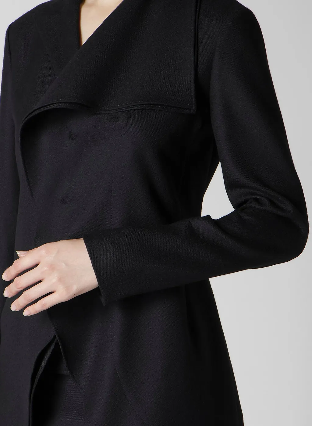 W/Saxony Asm Rounded Hem Jacket