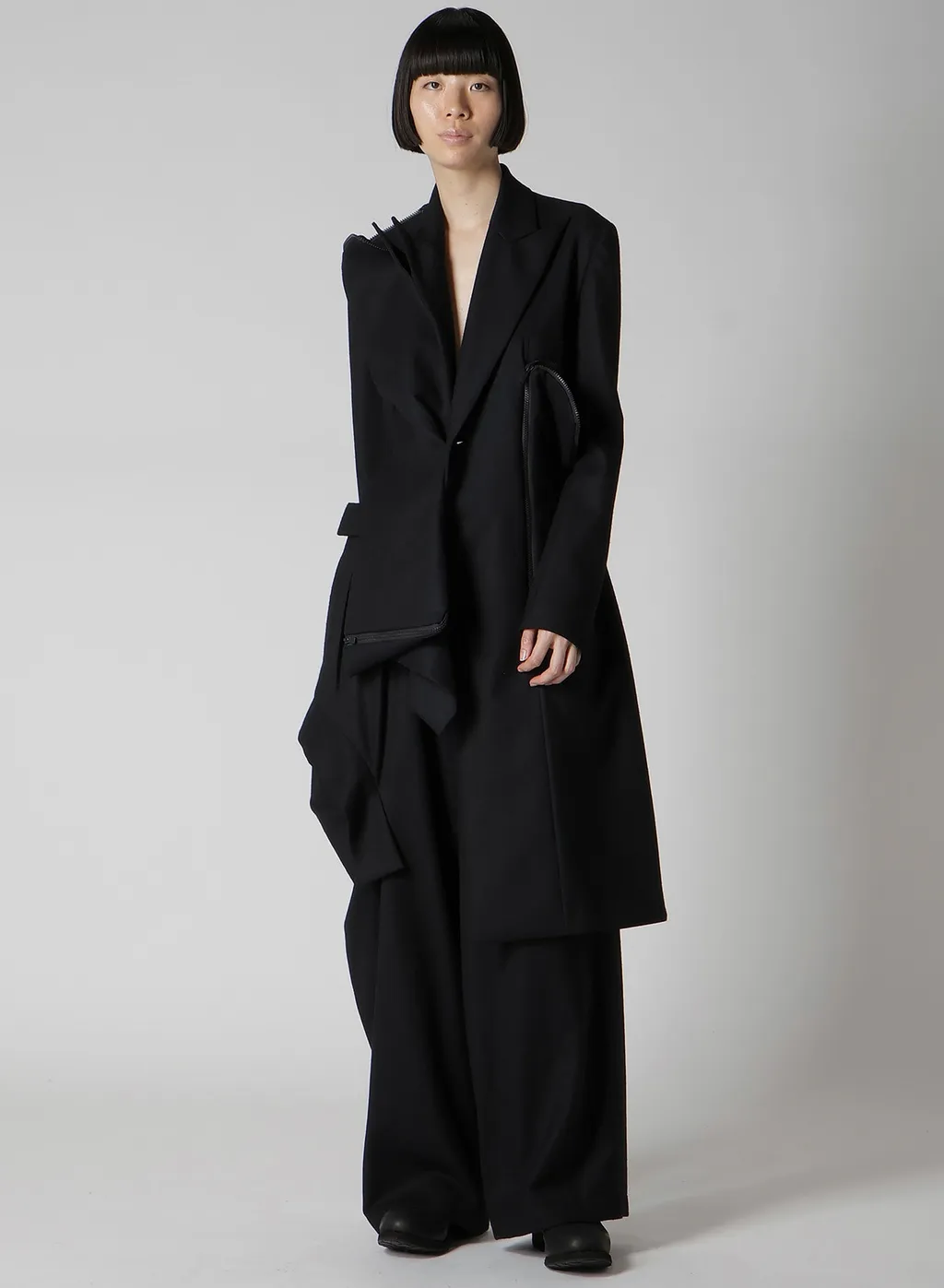 W/Saxony Zip Detail Jacket