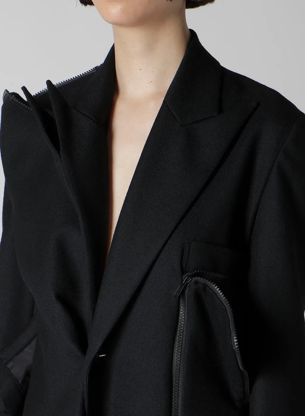 W/Saxony Zip Detail Jacket