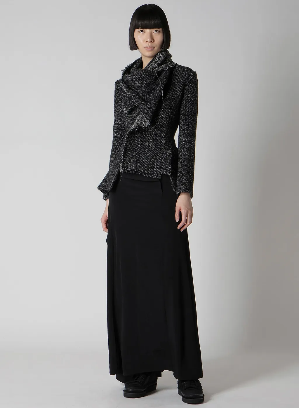 Handmade Tweed Stole Detail Jacket