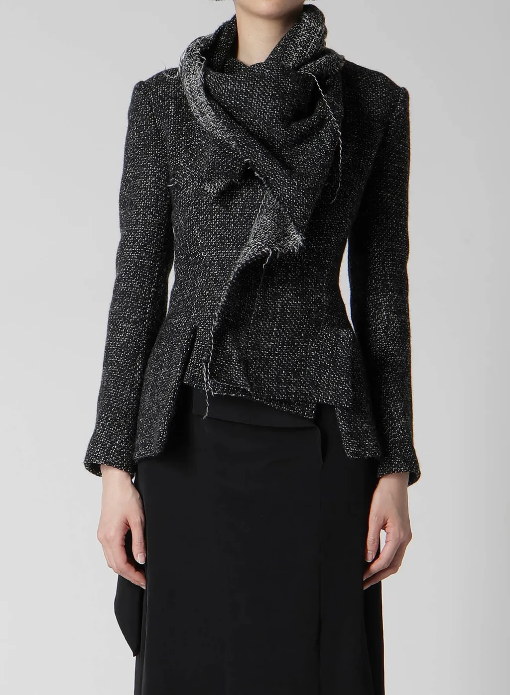 Handmade Tweed Stole Detail Jacket