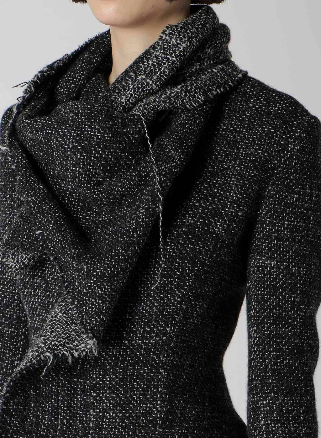 Handmade Tweed Stole Detail Jacket