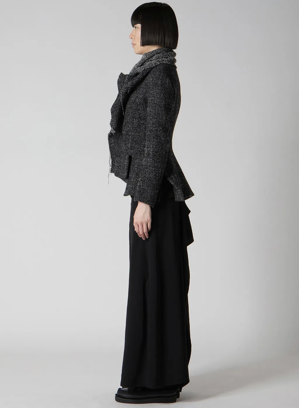 Handmade Tweed Stole Detail Jacket