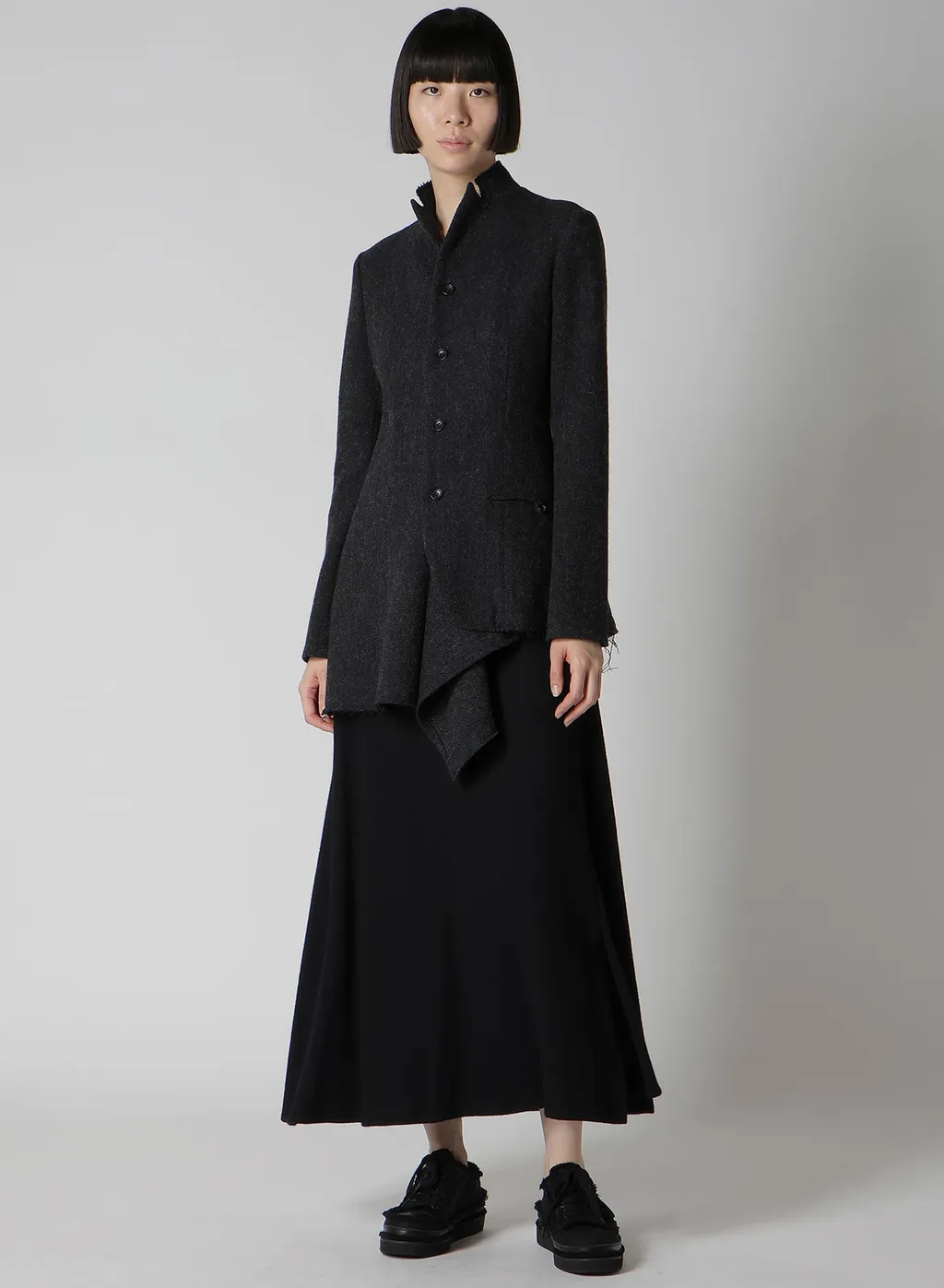 Tweed Cloth R Long Stand C Jacket