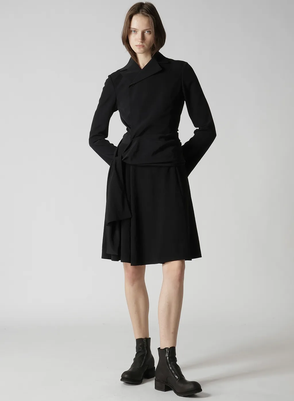 Ta/Pe Crepe De Chine Knot Detail Wrap Dress