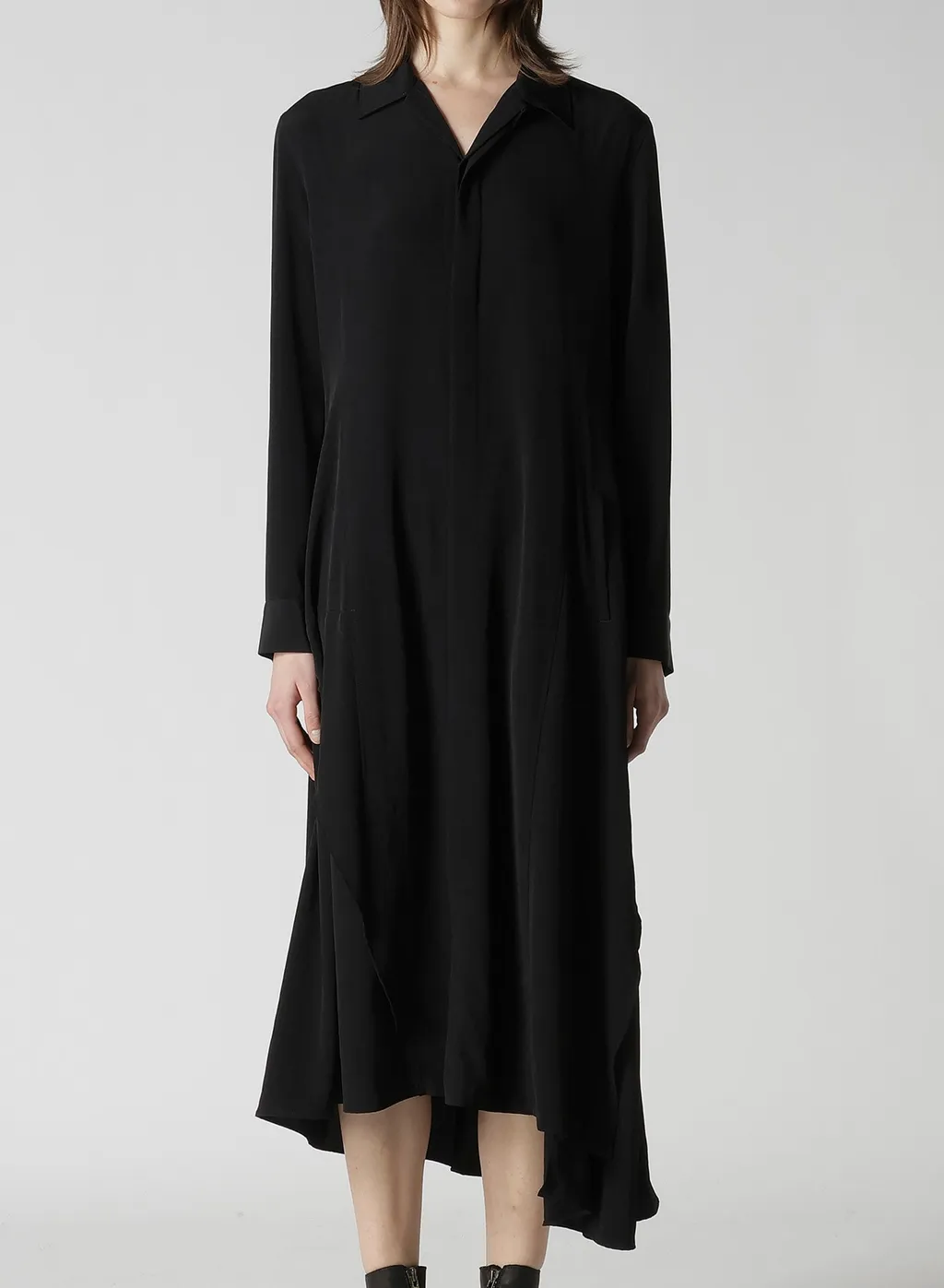 Ta/Pe Crepe De Chine O Collar Shirt Dress