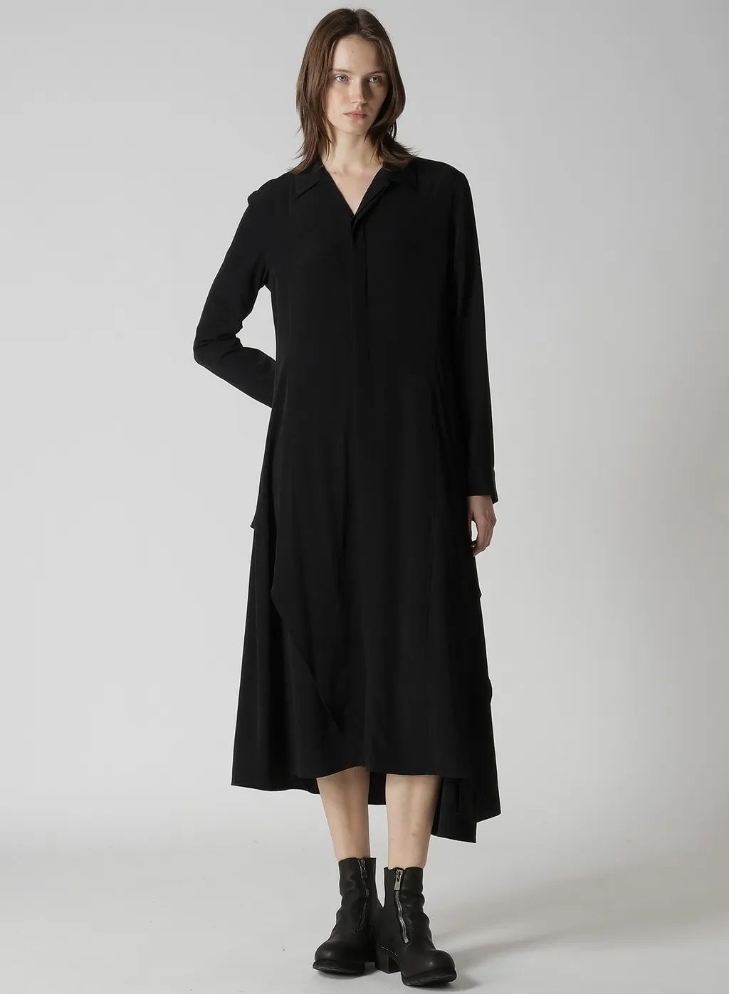 Ta/Pe Crepe De Chine O Collar Shirt Dress