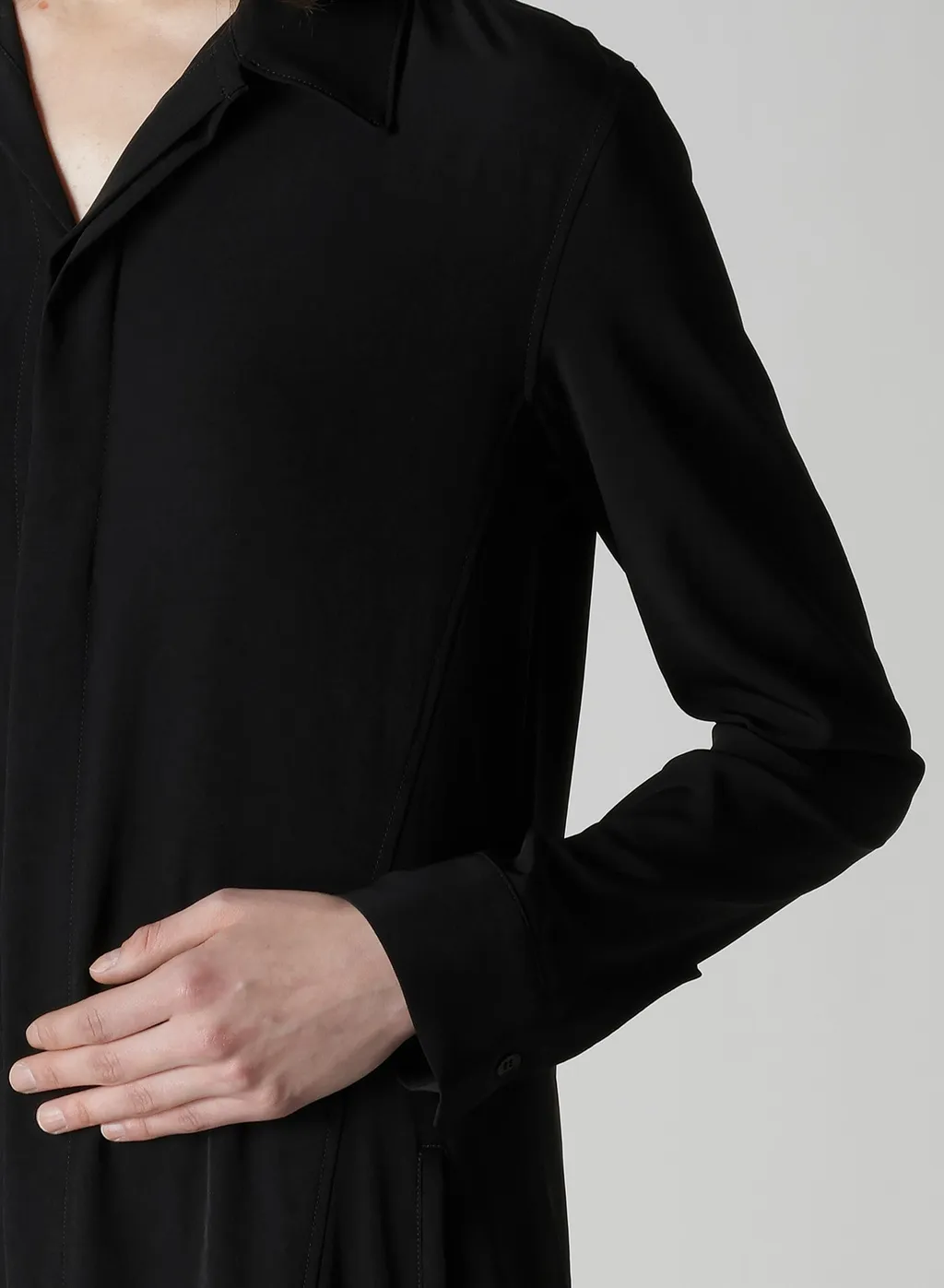 Ta/Pe Crepe De Chine O Collar Shirt Dress