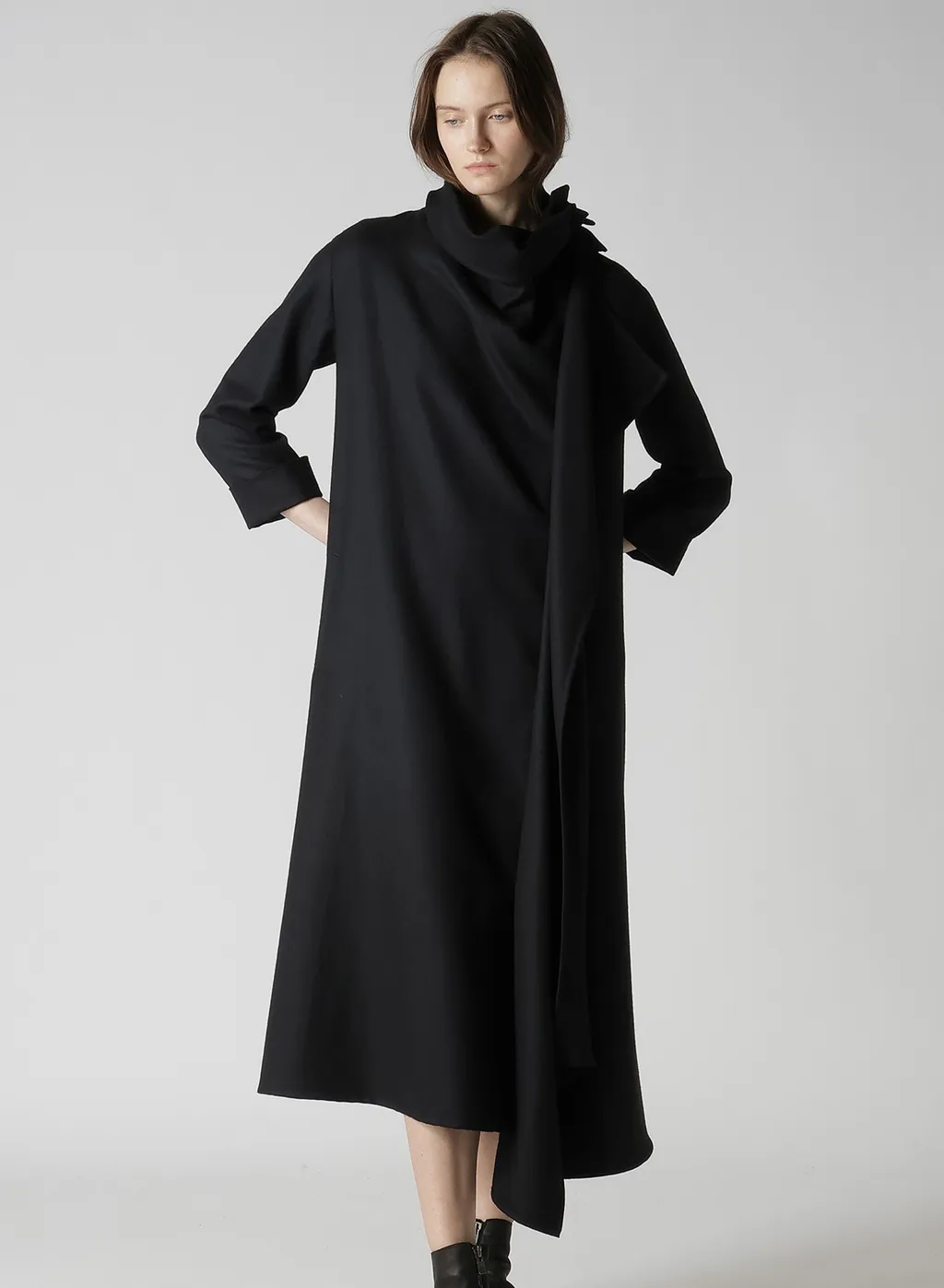 W/Saxony Draped Neck Dress