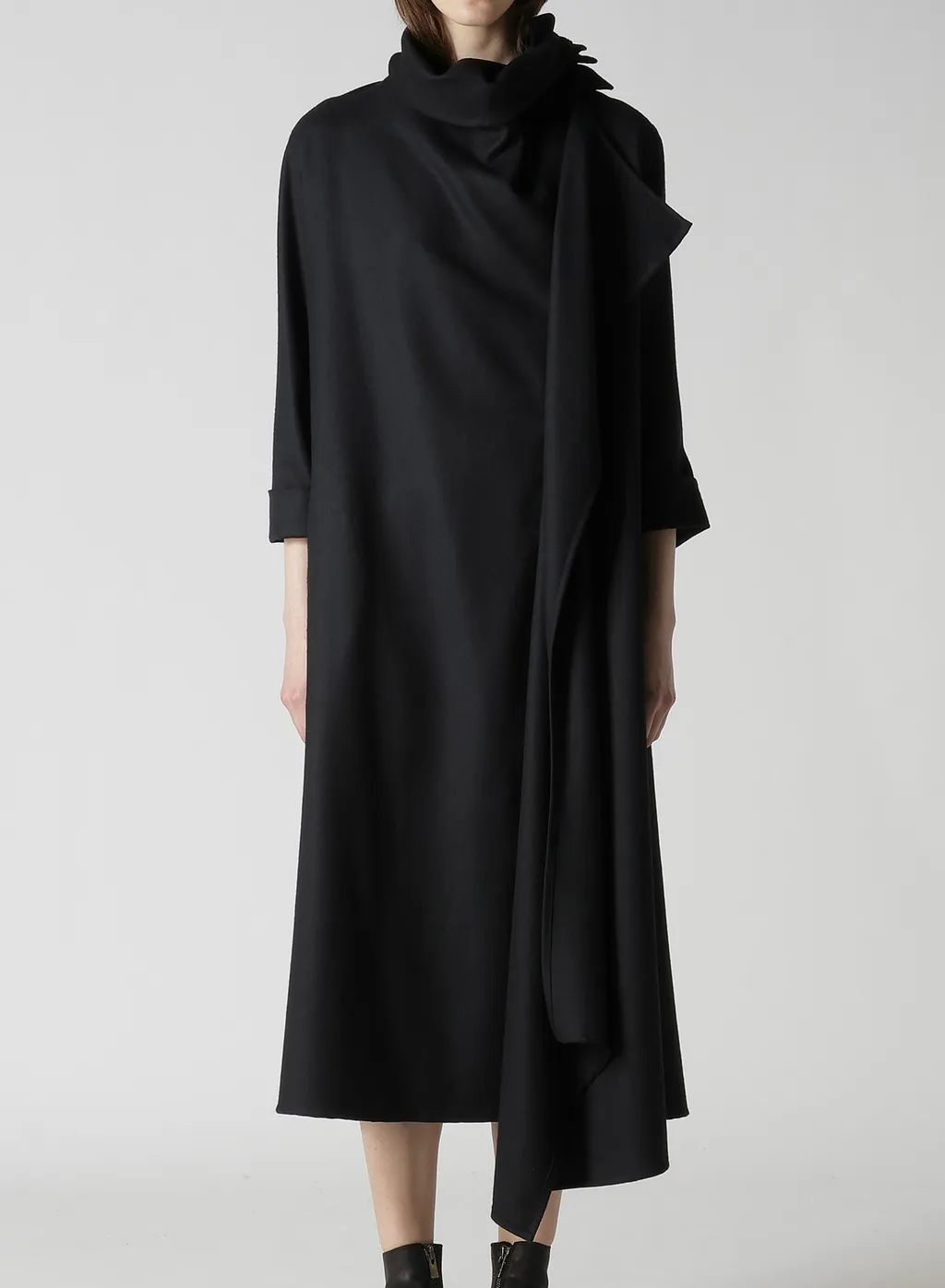 W/Saxony Draped Neck Dress