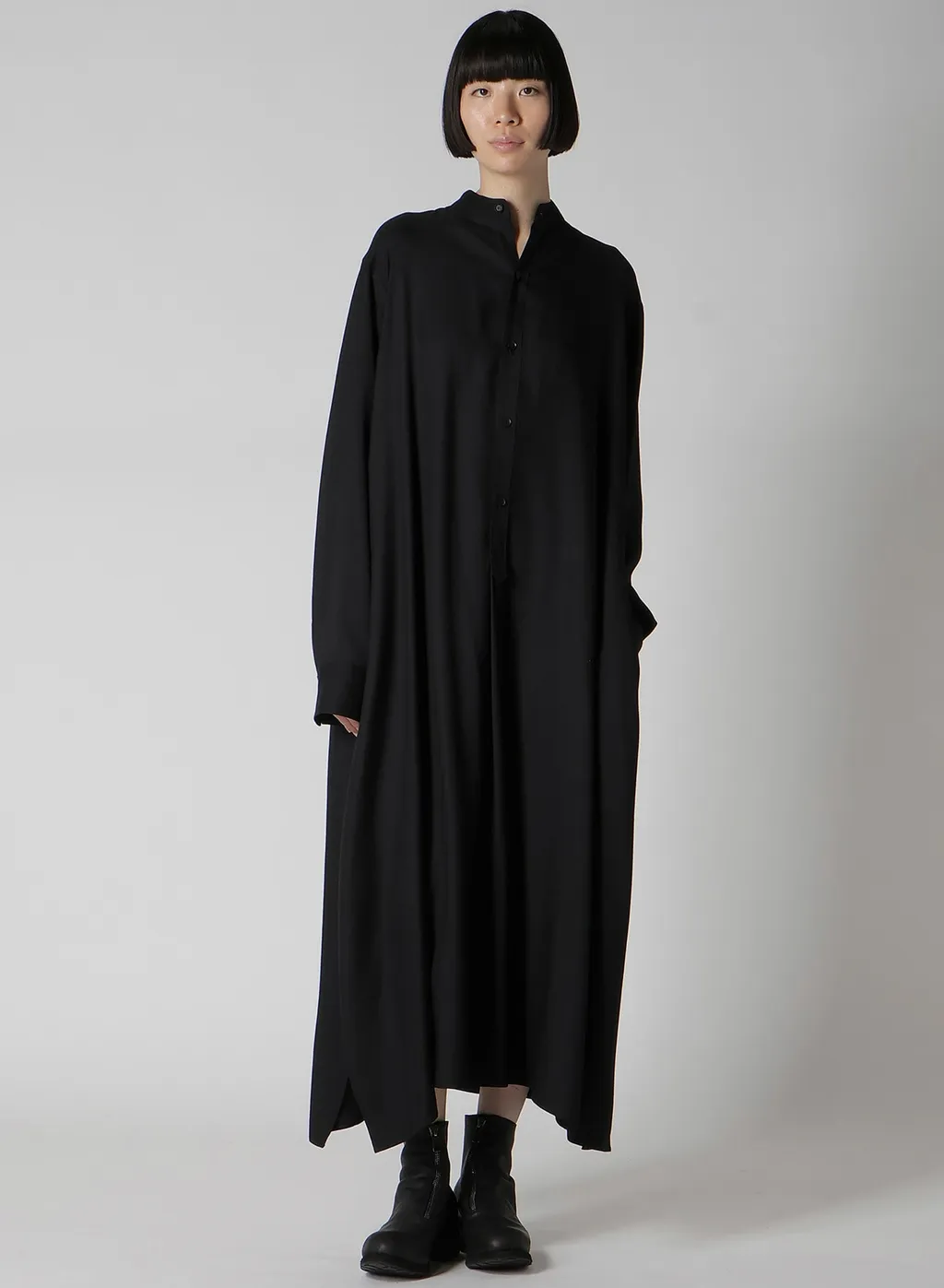 Viscose Twill Side Slit Shirt Dress