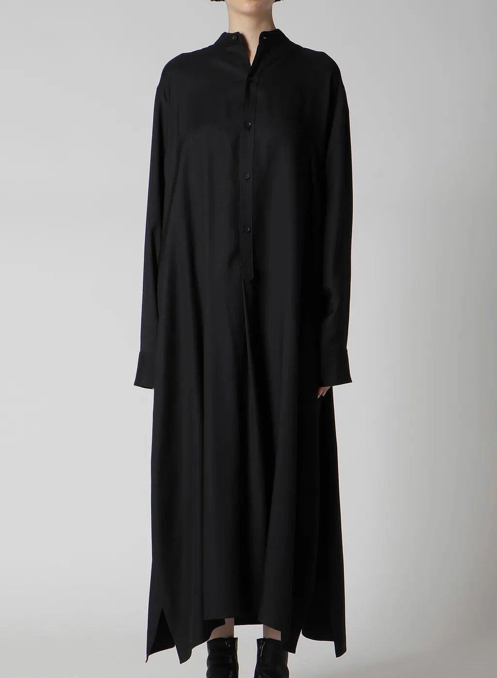 Viscose Twill Side Slit Shirt Dress