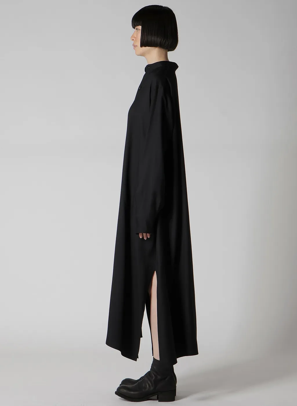 Viscose Twill Side Slit Shirt Dress