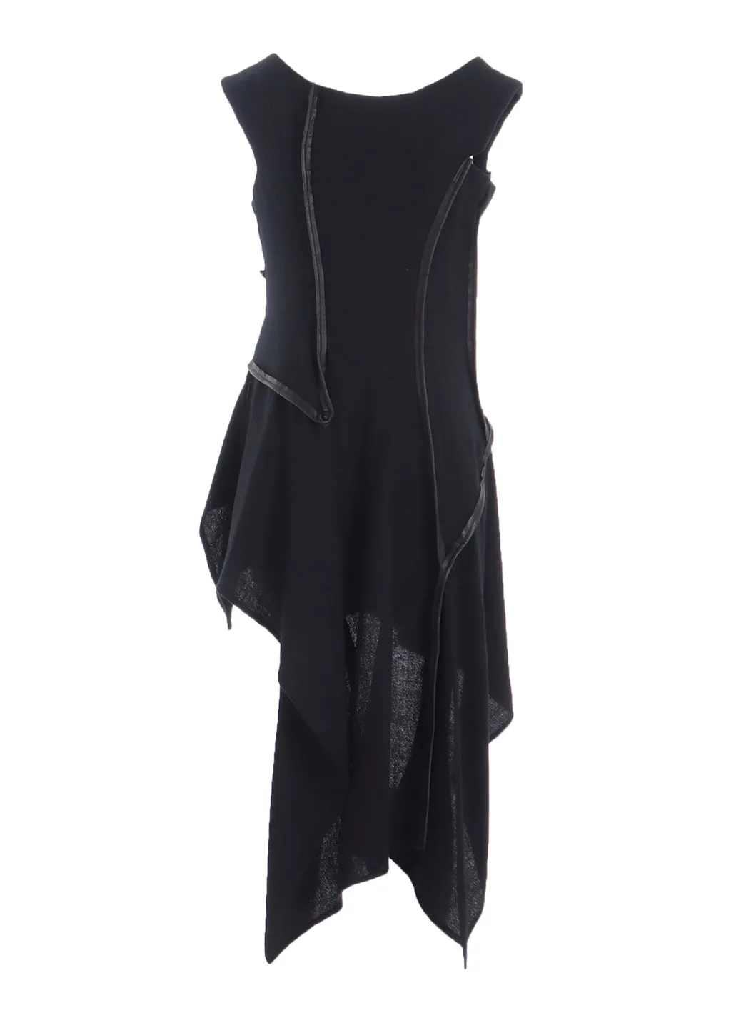 Wool Viyella Leather Piping Dress