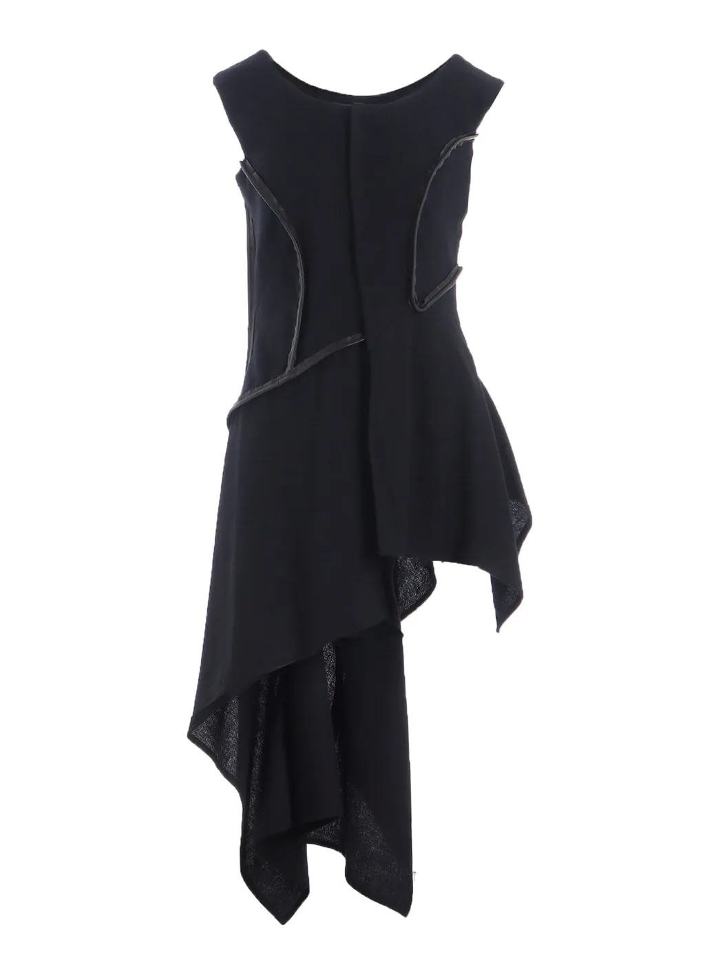Wool Viyella Leather Piping Dress