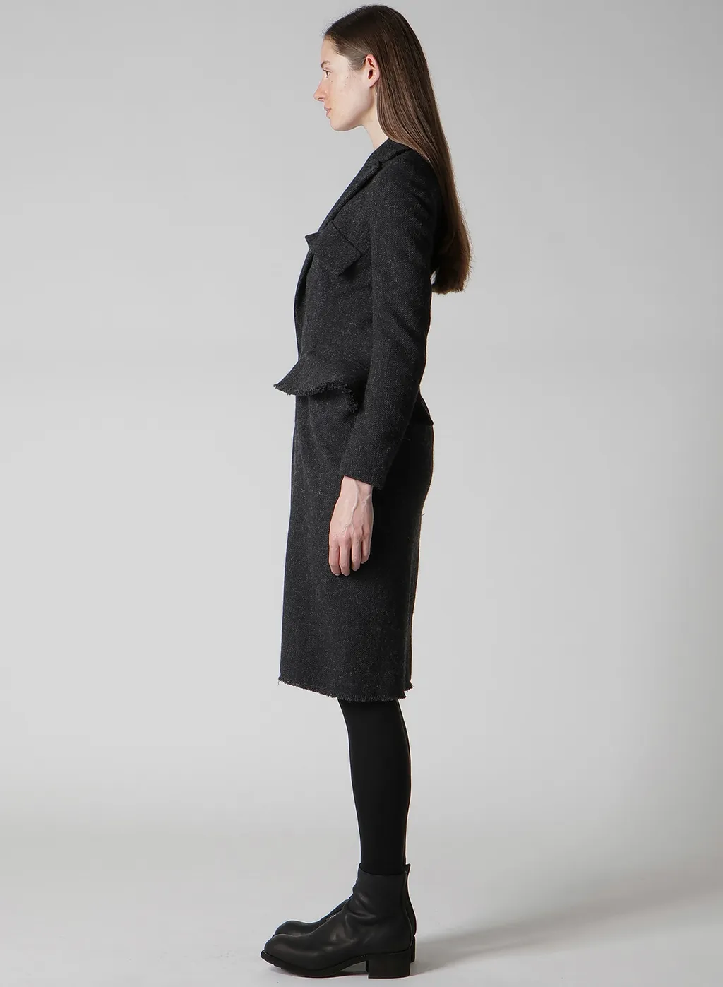 Tweed Cloth Flap Detail Slim Dress