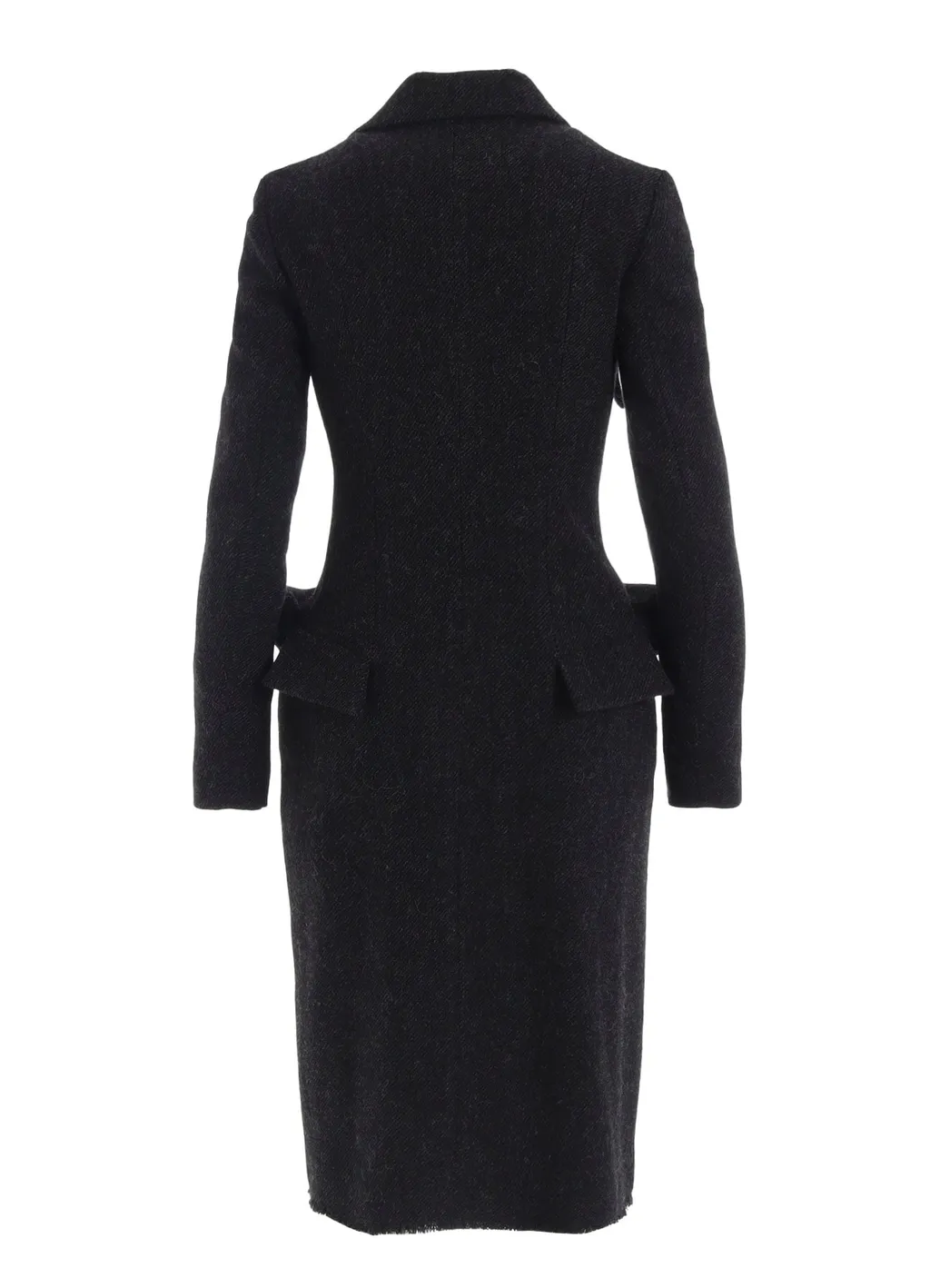 Tweed Cloth Flap Detail Slim Dress