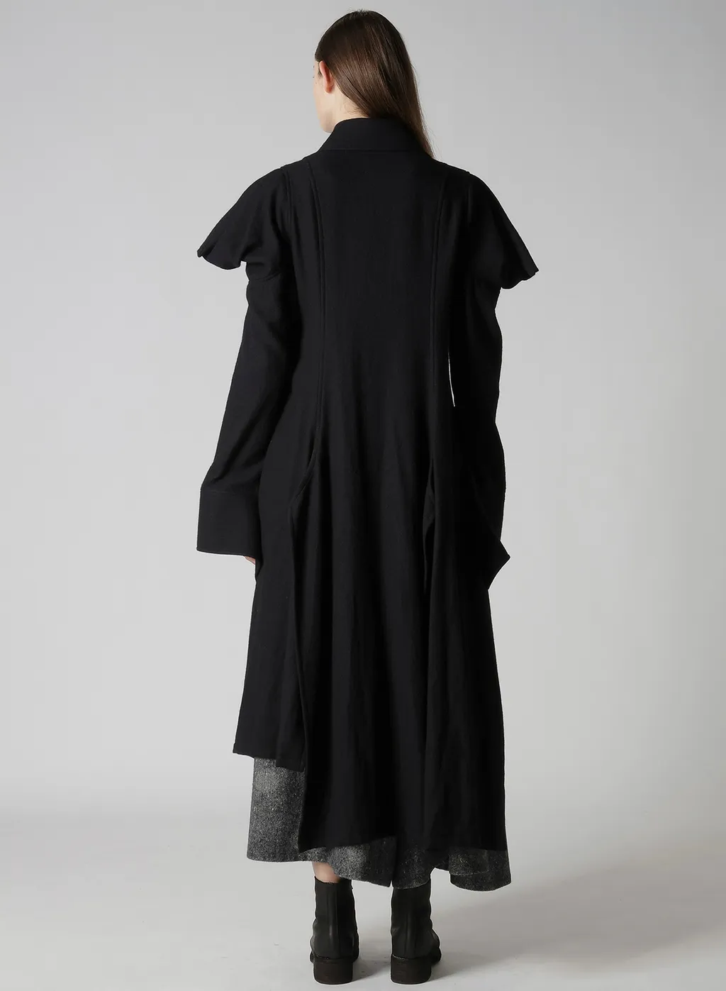 Wool Viyella Puffed Sleeves Shirt Dress