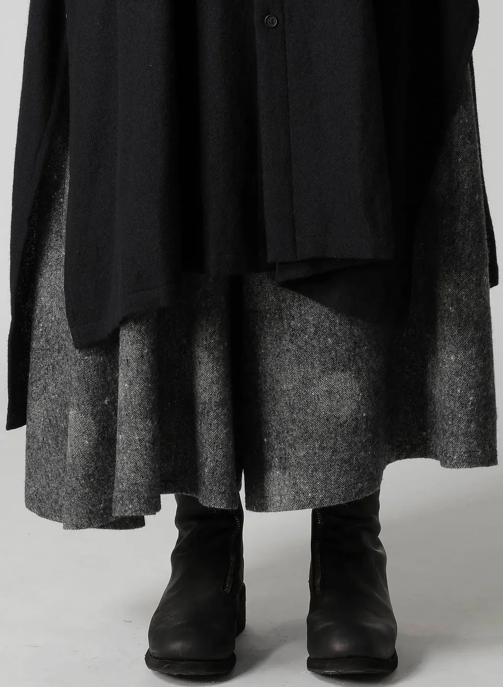 Wool Viyella Puffed Sleeves Shirt Dress