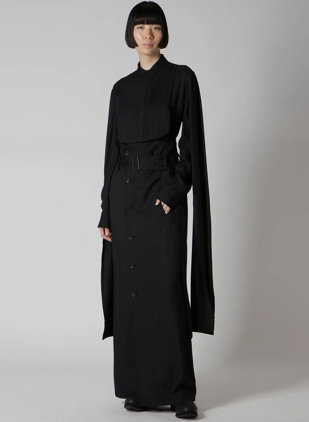 Viscose Twill High Waist Skirt
