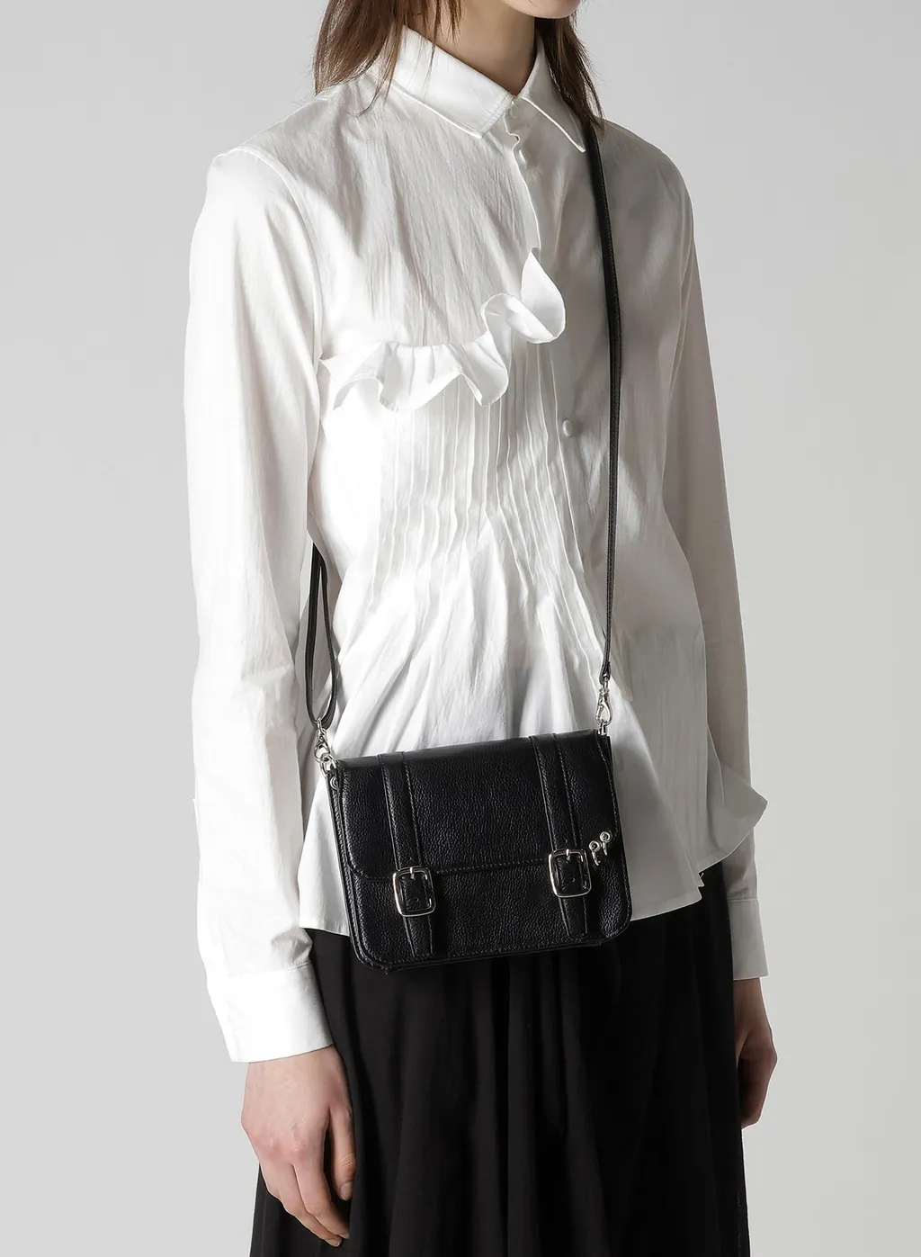 Shrinked Leather Flap Mini Shoulder Bag
