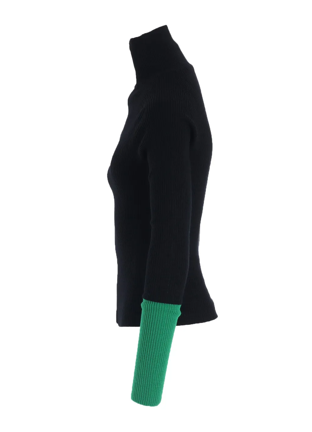 Rib Color Combi High Neck Zip Cd