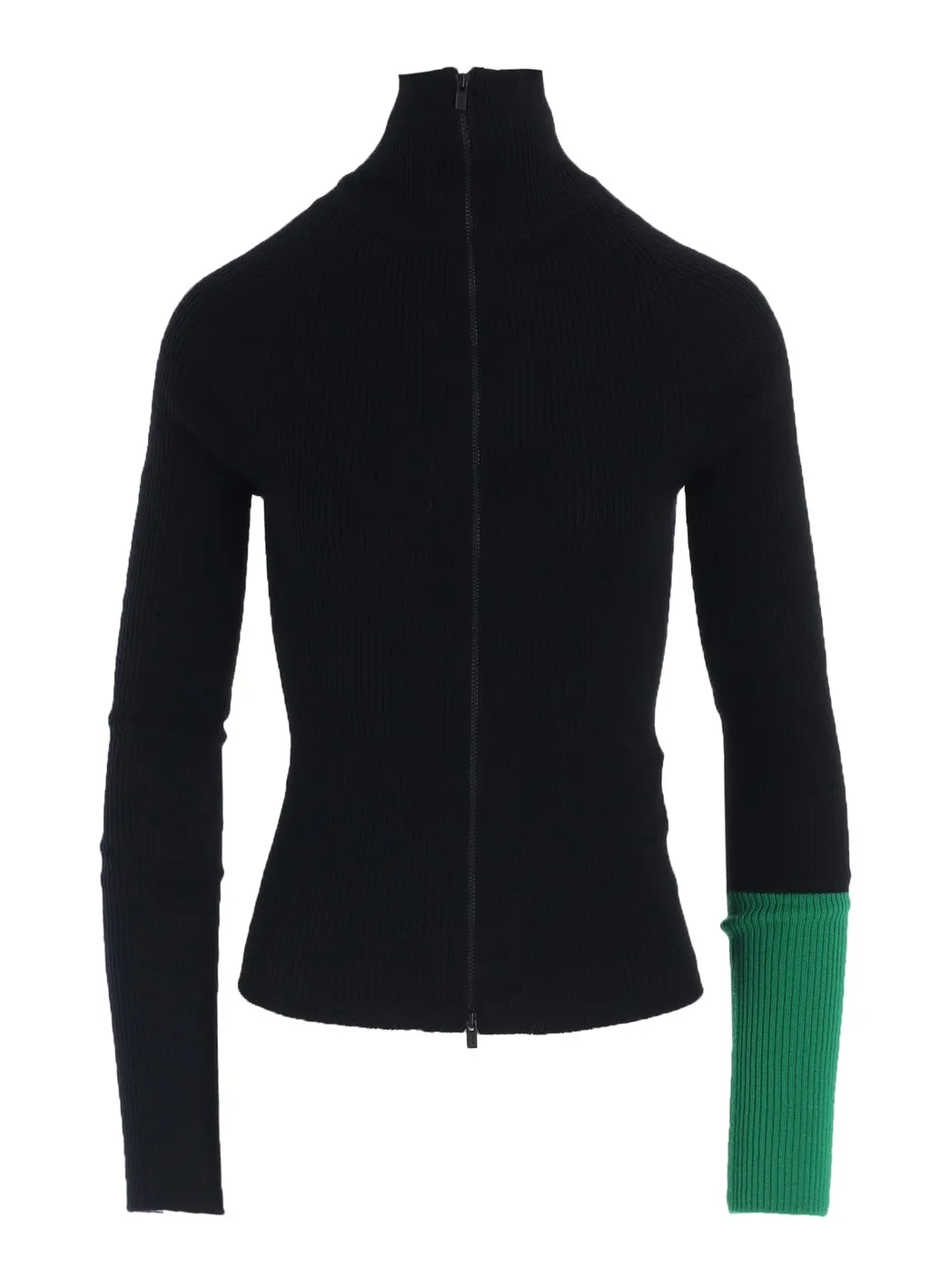 Rib Color Combi High Neck Zip Cd