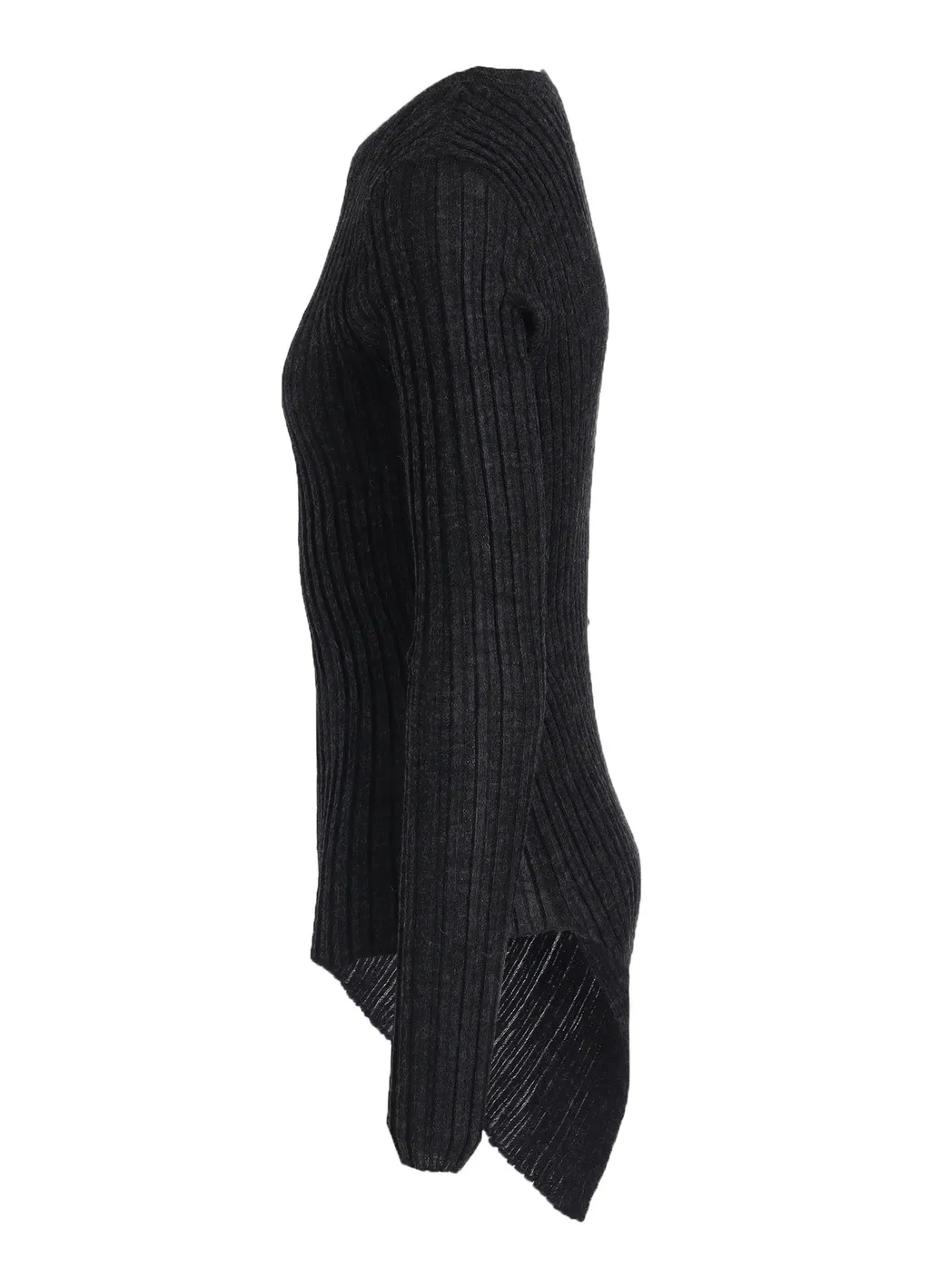 Rib Diagonal Round Neck Po
