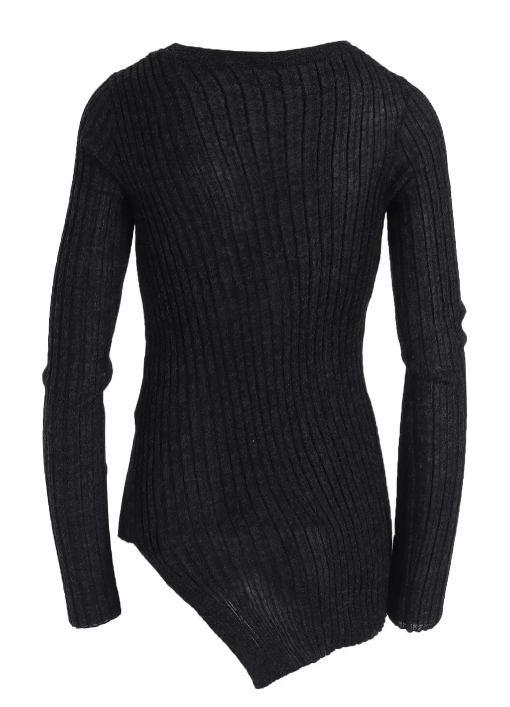 Rib Diagonal Round Neck Po