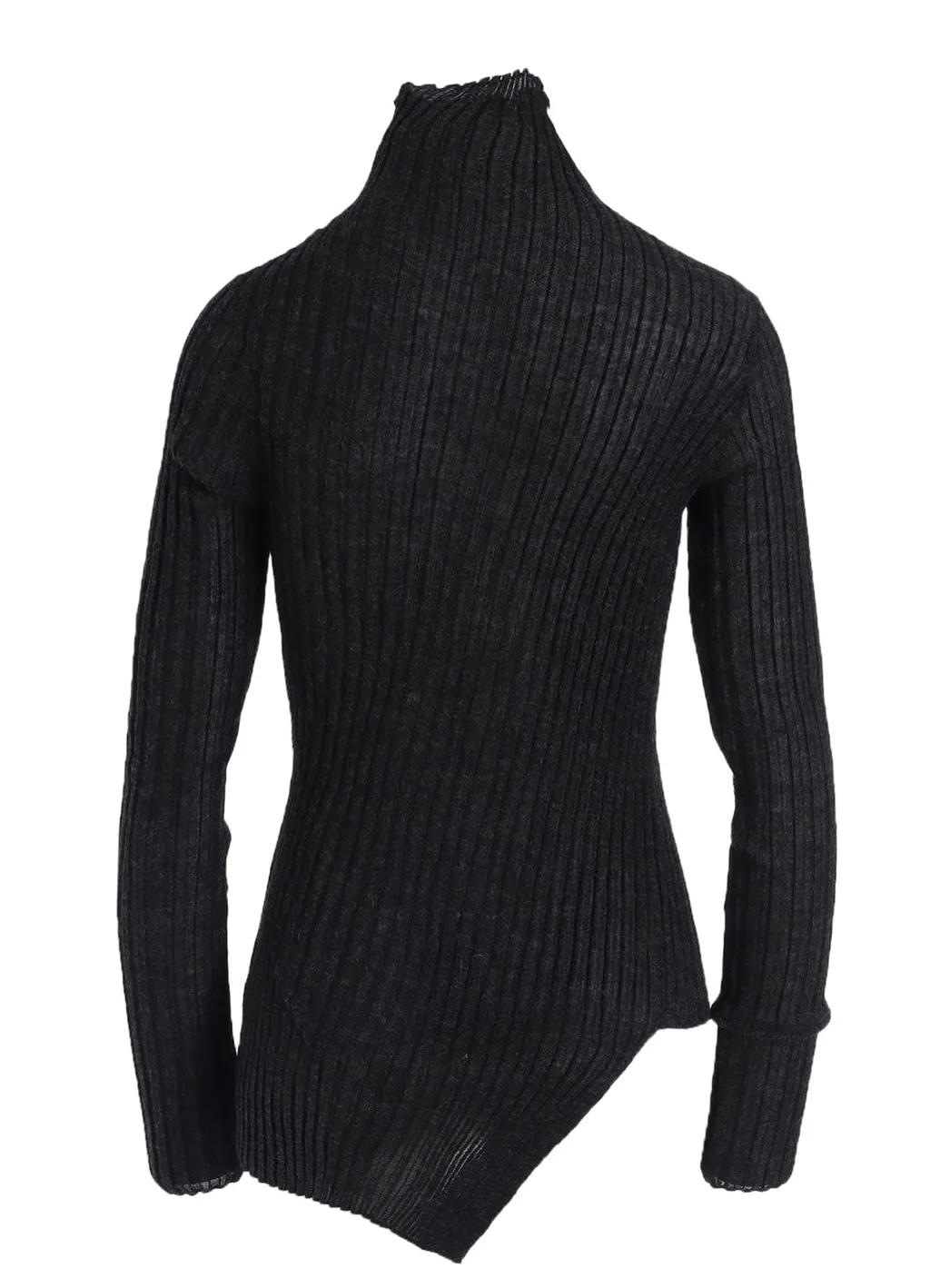 Rib Diagonal Zip Cardigan