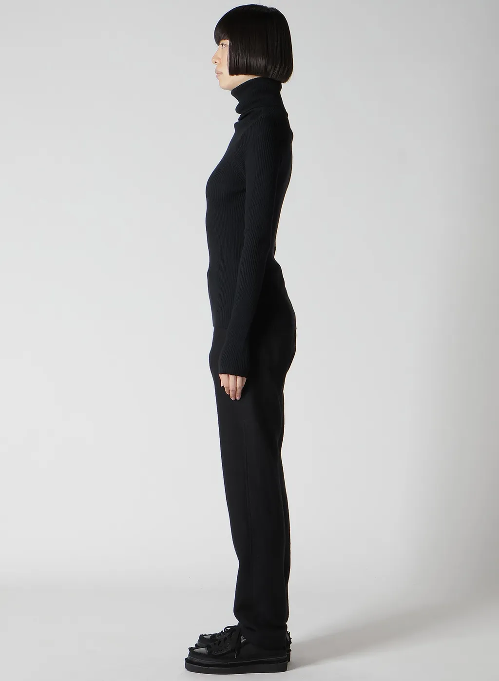 Rib Color Combi High Neck Po