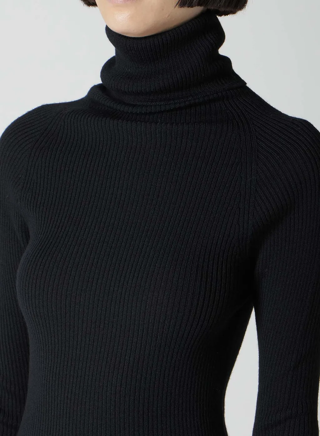 Rib Color Combi High Neck Po
