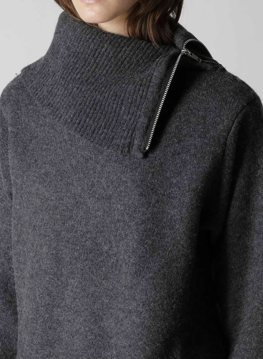 5G3P Plain Stitch 1X1 Rib Big High Neck Po